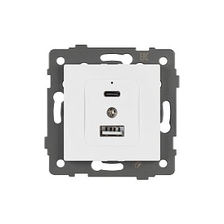 Механизм USB розетки SCT-MUAC-PL-WH-V (5V, 3A, QC4) (Arlight, -)