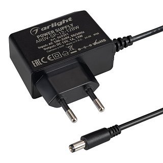Блок питания ARDV-SP-12-12BW (12V, 1A, 12W) (Arlight, Адаптер, 5 лет)