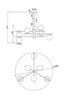 Подвесной светильник Nostalgia E14х6