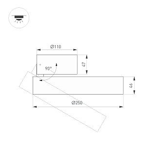 Светильник SP-RONDO-FLAP-R250-30W Warm3000 (BK, 110 deg) (Arlight, IP40 Металл, 3 года)