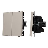 Механизм выключателя двухклавишный перекрёстный SWT-NOBE-MKX2-SFPL-CA (230V, 10A) (Arlight, Кашемир)