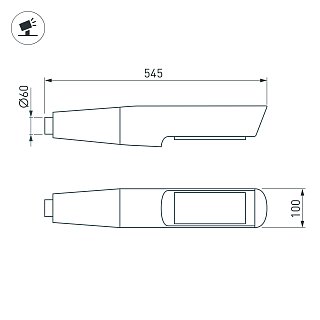 Светильник OXOR-NOXT(with bracket)-545x100-35W Day4000 (BK, 120 deg, 230V) IP65 (Arlight, -)