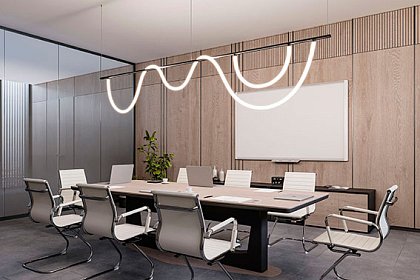 Стильный свет в офисной переговорной