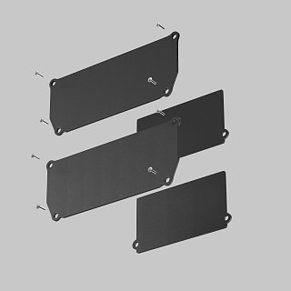 Заглушка декоративная черная 2шт. + фиксирующая черная 2шт. для профиля ALM-9940-SC