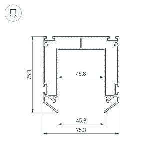 Профиль-держатель MAG-STRETCH-45-2000 (Arlight, Алюминий)