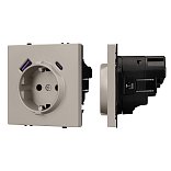 Механизм розетки с USB зарядкой SCT-NOBE-MUAC-SFPL-CA (230V, 16A) (Arlight, Кашемир)