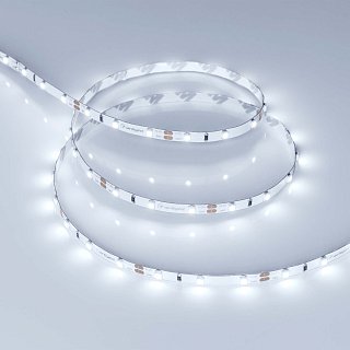Светодиодная лента RT-A60-5mm 12V Cool 8K (4.8 W/m, IP20, 2835, 5m) (Arlight, узкая)