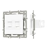 Механизм компьютерной розетки двойной SCT-MPC2-PL-WH (RJ-45, CAT6) (Arlight, -)