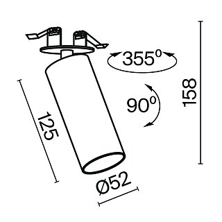 Встраиваемый светильник FOCUS LED 3000K 1x12W 50°