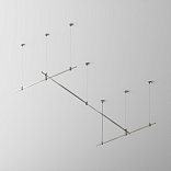 Готовая конструкция прямая 2м х 1м двухуровневая на тросовых подвесах Hang без светильников и блока питания, платина