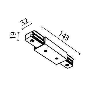 Прямой коннектор питания с вводом питания Unity черный