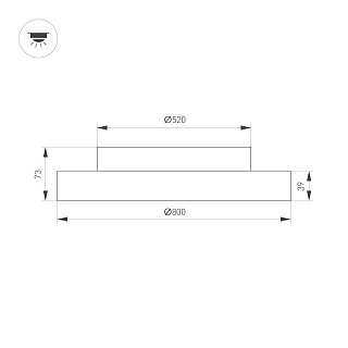 Светильник SP-ESTELY-R800-60W Warm3000 (BK, 80 deg, 230V, TRIAC) (Arlight, IP20 Металл, 5 лет)