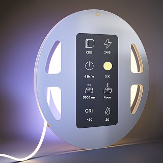 Светодиодная лента Ultra 24В COB 4Вт/м 3000К 5м IP 20 201065