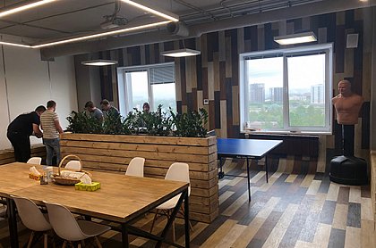 Освещение в офисе "Комфортел"