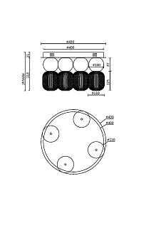 Потолочный светильник Drop 3000К 60Вт