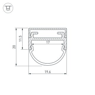 Профиль ARH-WIDE-B-H20-2000 ANOD (Arlight, Алюминий)