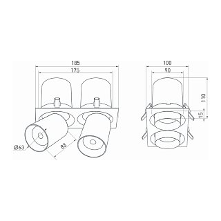 Светильник LGD-PULL-S100x200-2x10W White6000 (WH, 20 deg) (Arlight, IP20 Металл, 3 года)