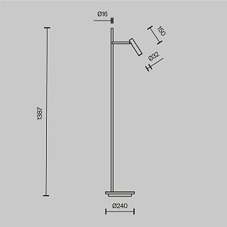 Напольный светильник (торшер) Estudo 3000К 11Вт