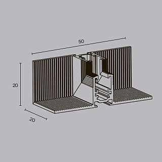 Коннектор угловой внутренний, встраиваемый под ГКЛ 9,5 мм Levity