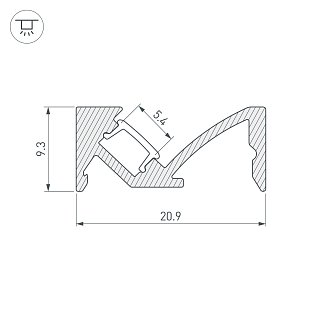 Профиль SL-BEVEL-W21-2000 ANOD (Arlight, Алюминий)