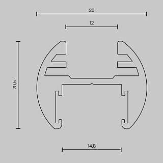 Шинопровод 3м подвесной круглый Basity, черный