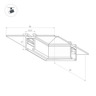 Коннектор угловой MAG-MICROCOSM-CON-FDW-L90 (BK) (Arlight, IP20)