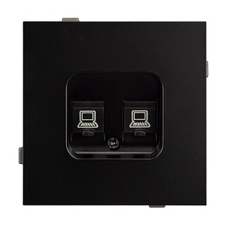Механизм компьютерной розетки двойной SCT-TENDO-MPC2-PL-BK (RJ-45, CAT6) (Arlight, -)
