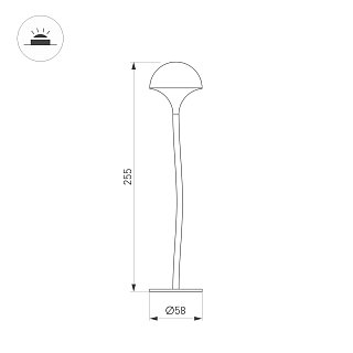 Светильник KT-MUCENA-BOLL-A-H250-1W Warm3000 (WH, 85 deg, 24V) (Arlight, IP65 Металл, 3 года)