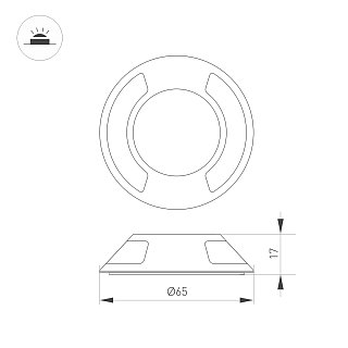 Накладка ART-DECK-CAP-LID2-R65 (SL, STEEL) (Arlight, Металл)