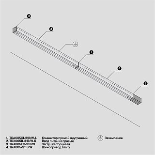 Заглушка торцевая Trinity белый, 1шт