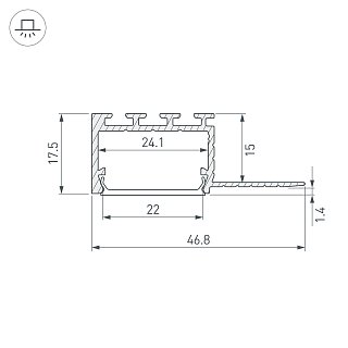 Профиль PLS-F-HIDE-EDGE-2000 (Arlight, Алюминий)