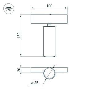Светильник MAG-SPOT-25-R120-12W Warm3000 (BK, 30 deg, 24V) (Arlight, IP20 Металл, 5 лет)