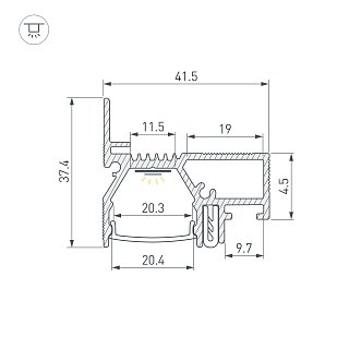 Профиль STRETCH-20-WALL-D-SIDE-2000 WHITE (Arlight, Алюминий)