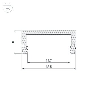 Профиль ARH-CH15-2000 ANOD (Arlight, Алюминий)