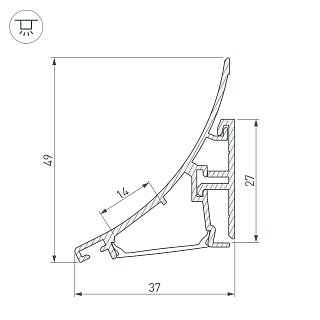 Профиль KARNIZ-R-2000 ANOD (Arlight, Алюминий)