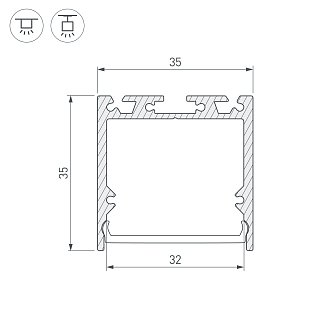 Профиль SL-LINE-3535-2000 ANOD (Arlight, Алюминий)