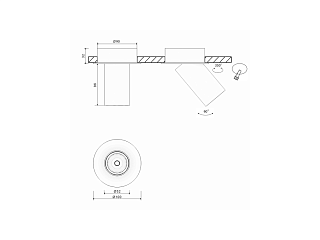 Крепление сменное М7 для светильников MINI VILLY, поворотное встраиваемое углубленное, цвет Черный, MINI-VL-M7-BL