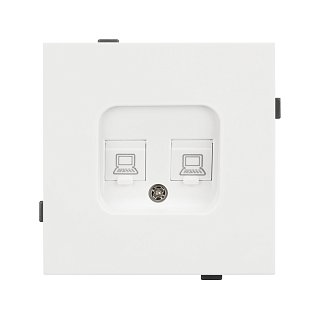 Механизм компьютерной розетки двойной SCT-TENDO-MPC2-SFPL-WH (RJ-45, CAT6) (Arlight, -)