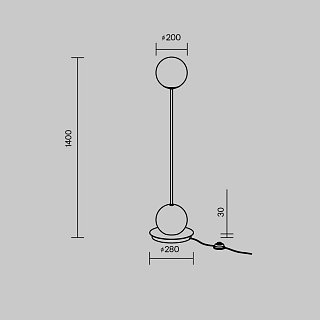 Напольный светильник (торшер) Twins 3000K 20Вт