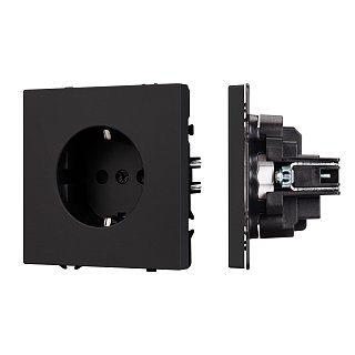 Механизм электрической розетки SCT-NOBE-MEU1-SFPL-BK (230V, 16A) (Arlight, -)