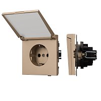 Механизм розетки влагозащищённый SCT-TENDO-MCP-PL-GD (230V, 16A) (Arlight, -)