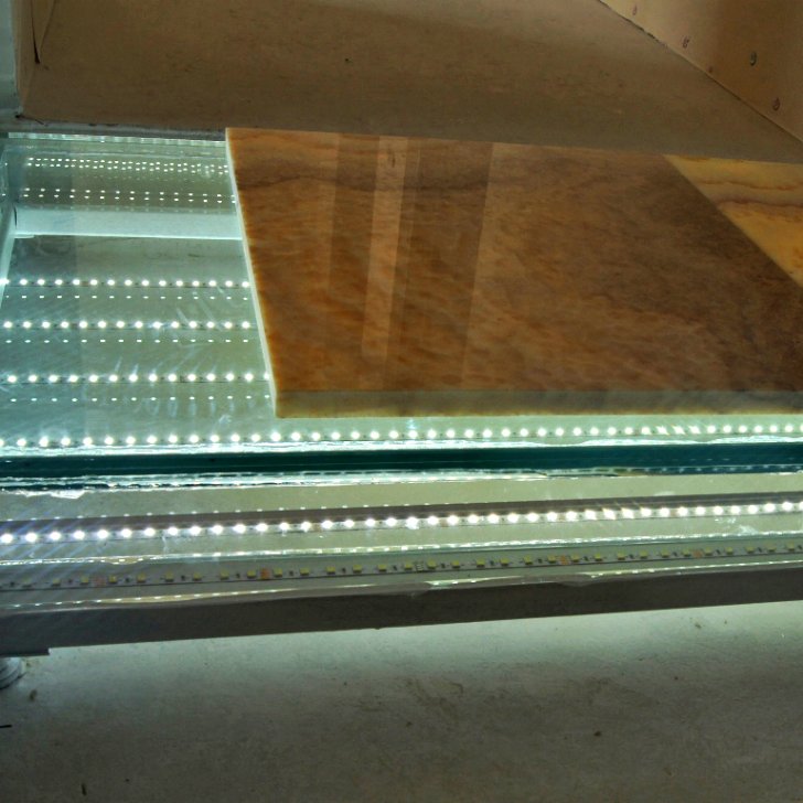 Витражная засветка оникса светодиодной лентой Arlight