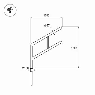 Кронштейн OXOR-SG2-1500x108-L1500 BLACK (Arlight, Сталь)