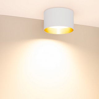 Светильник SP-BISCOTTO-R140-15W Warm3300-MIX (WH-GD, 80 deg, 230V) (Arlight, IP54 Металл, 5 лет)