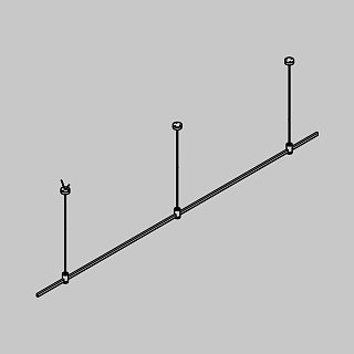 Готовая конструкция прямая на тросовых подвесах Hang без светильников и блока питания, черный