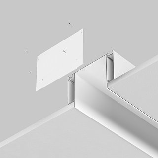 Заглушка декоративная белая - 2шт.+ 8 саморезов для профиля ALM-11681-PL-W-2M