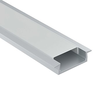 Алюминиевый профиль встраиваемый с фланцем 22×6 (Серебро, 2 м), ALM004S-2M