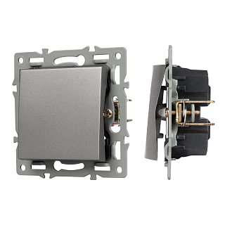 Механизм выключателя одноклавишный непроходной SWT-MK01-PL-GR (250V, 16A) (Arlight, -)