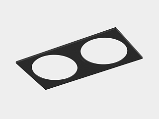 Рамка двойная для серии COMBO 4, квадратная, черная, COMBO-4S2-BL