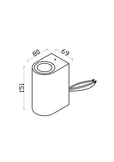 Настенный светильник (бра) Slat GU10х2 10Вт IP 54